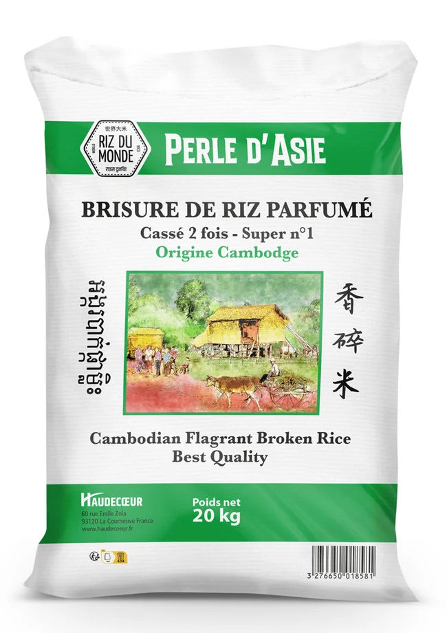 Brisure de riz Cambodge cassé X2 Perle d'Asie 20kg Riz du Monde