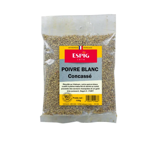 Poivre blanc concassé 100g Espig