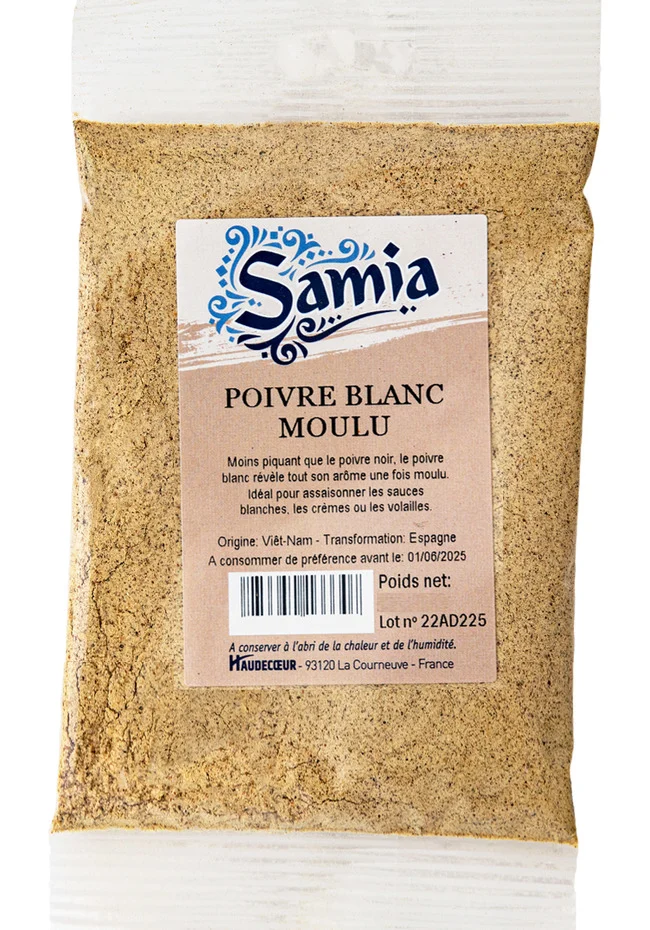 Poivre blanc moulu 1 kg Samia