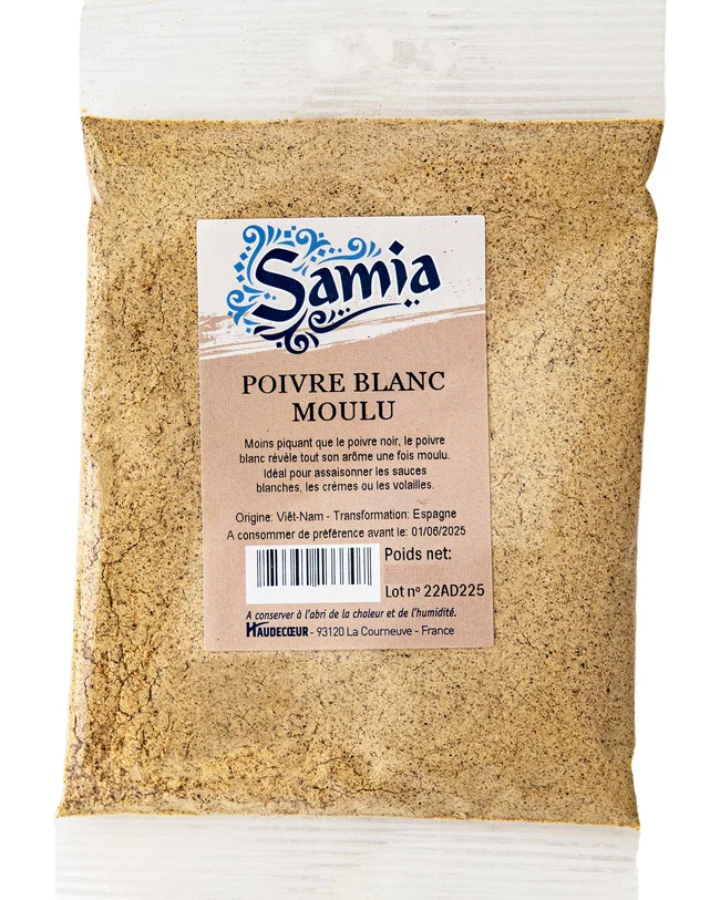 Poivre blanc moulu 100 g Samia