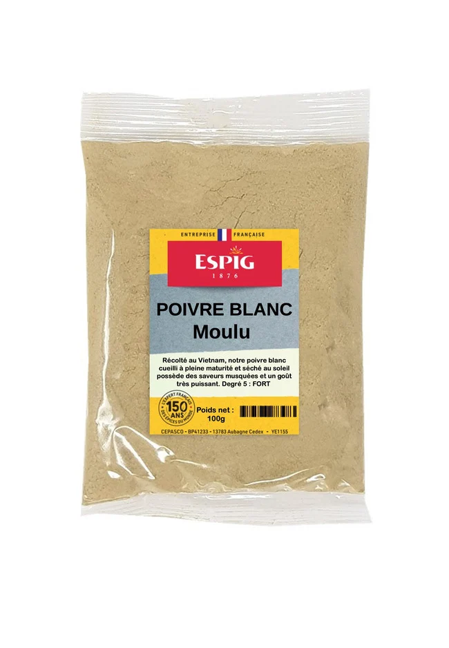 Poivre blanc moulu 100g Espig