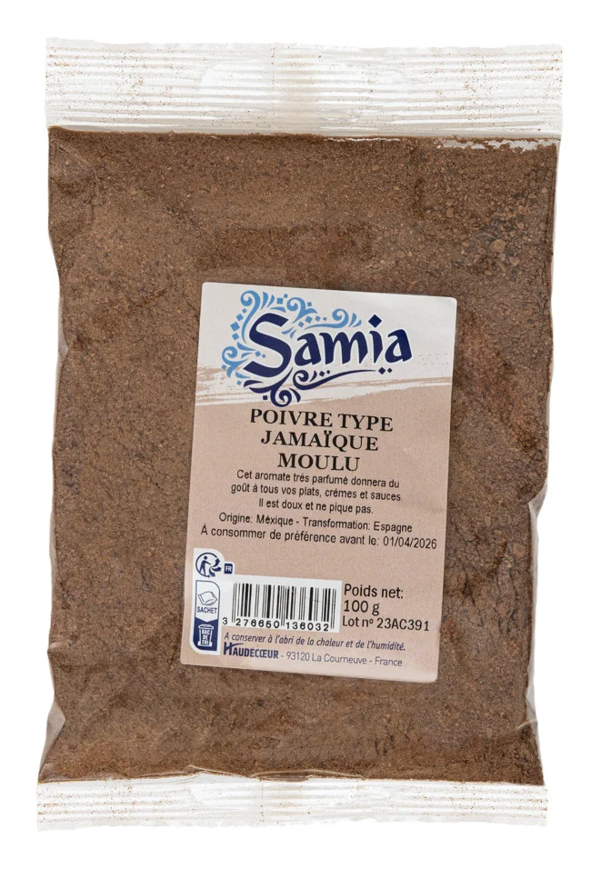 Poivre moulu type Jamaique 100 g Samia
