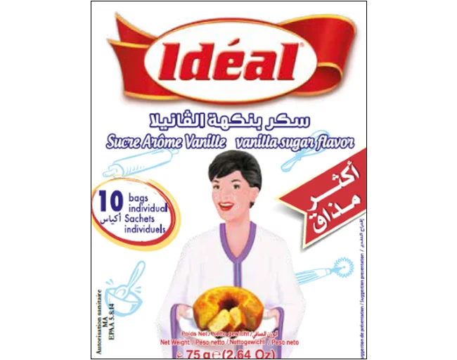 Sucre arôme vanille 10 sachets 75g Ideal